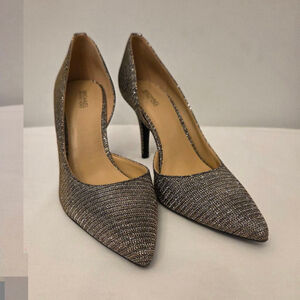 Michael Kors D'Orsay Gold and Black Heels Size 8.5